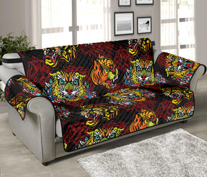 Red Tiger Tattoo Pattern Print Sofa Protector