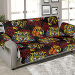 Red Tiger Tattoo Pattern Print Sofa Protector