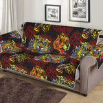 Red Tiger Tattoo Pattern Print Sofa Protector