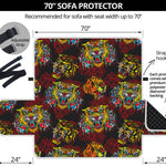 Red Tiger Tattoo Pattern Print Sofa Protector