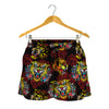 Red Tiger Tattoo Pattern Print Women's Shorts