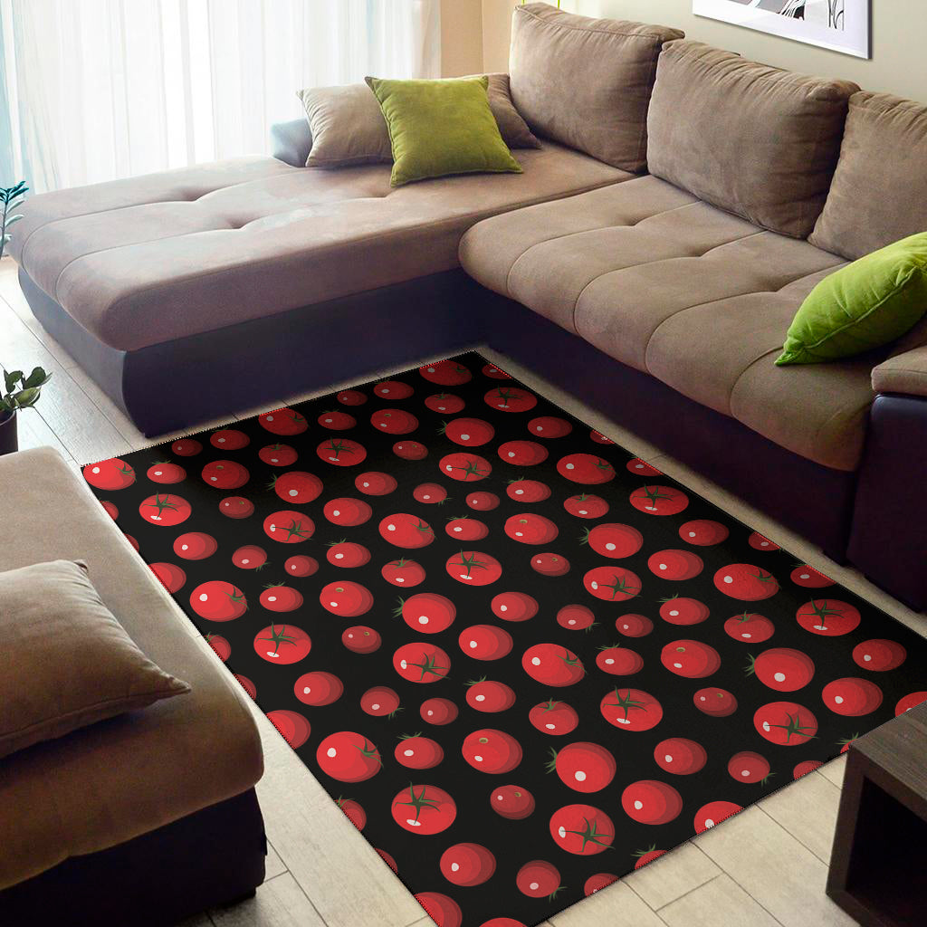 Red Tomato Pattern Print Area Rug