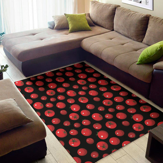 Red Tomato Pattern Print Area Rug