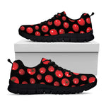 Red Tomato Pattern Print Black Sneakers