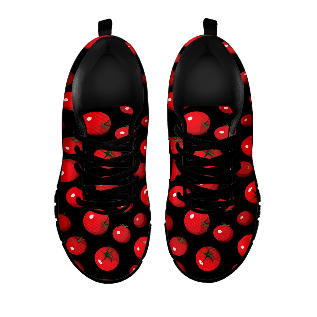 Red Tomato Pattern Print Black Sneakers