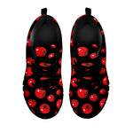 Red Tomato Pattern Print Black Sneakers
