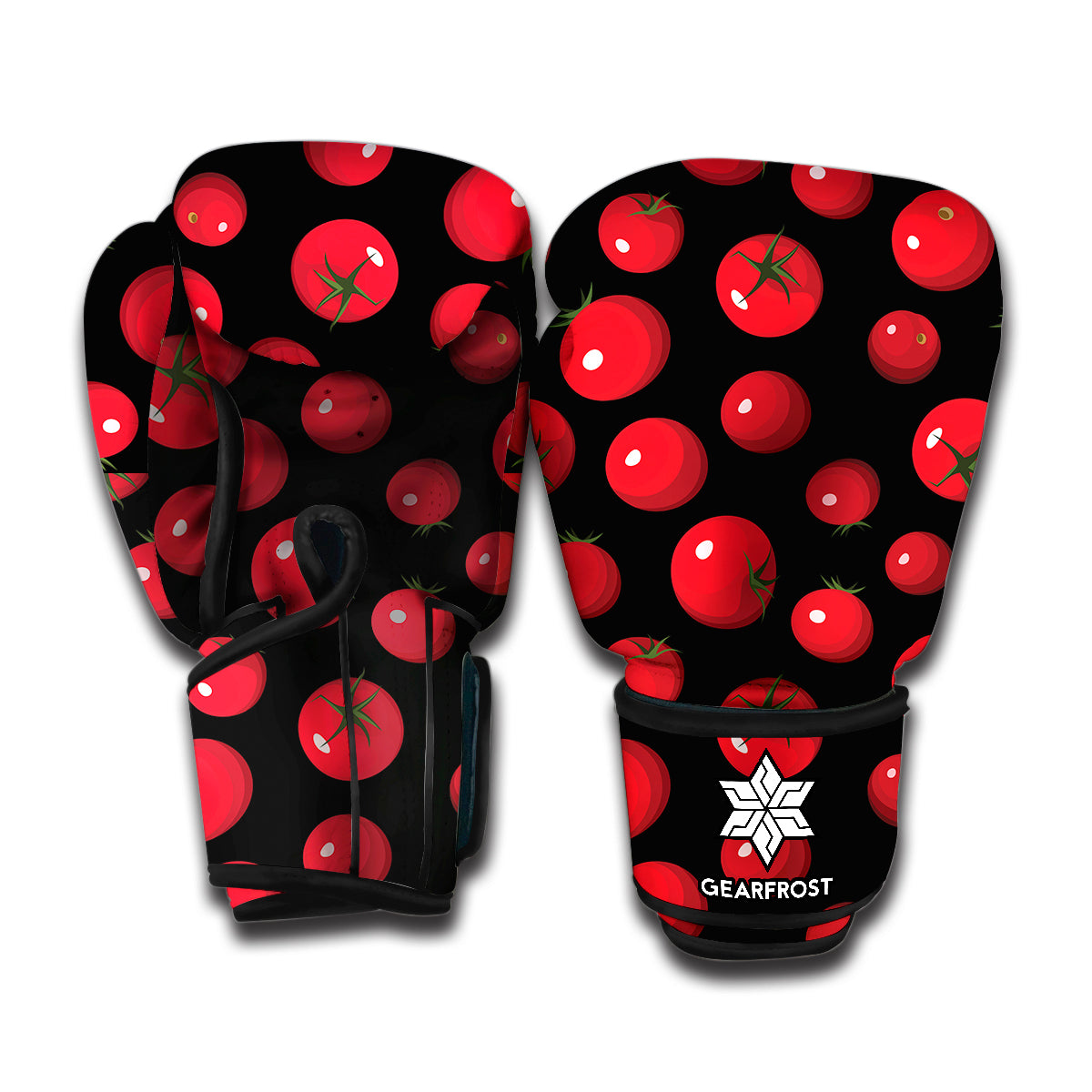 Red Tomato Pattern Print Boxing Gloves