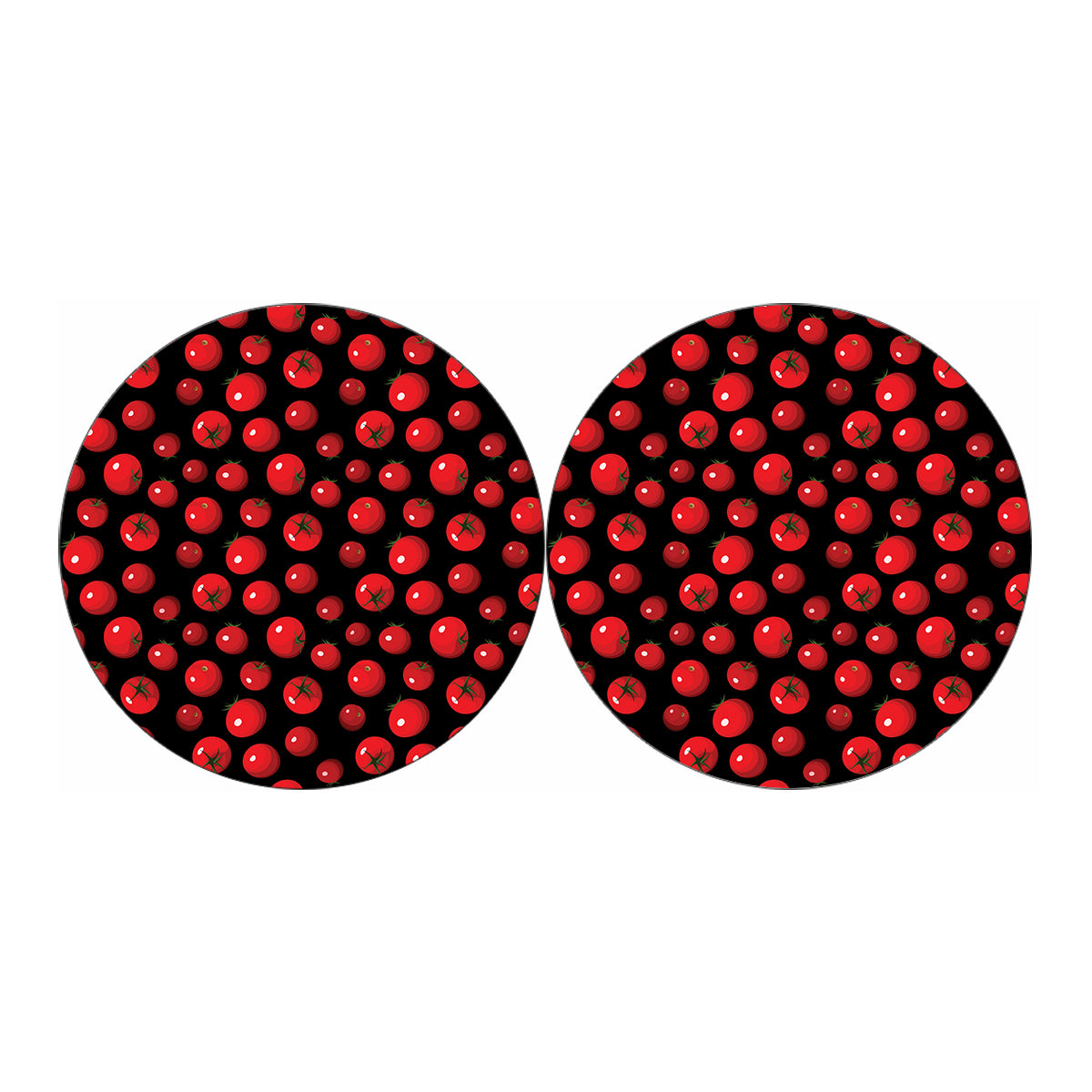 Red Tomato Pattern Print Car Coasters