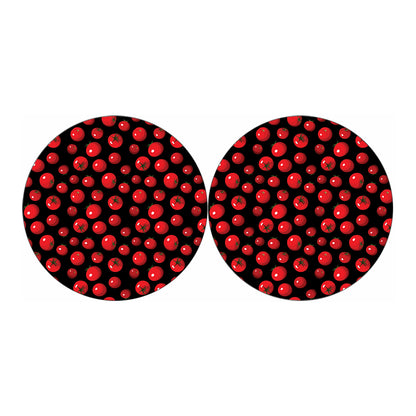 Red Tomato Pattern Print Car Coasters
