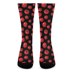 Red Tomato Pattern Print Crew Socks