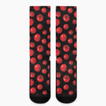 Red Tomato Pattern Print Crew Socks