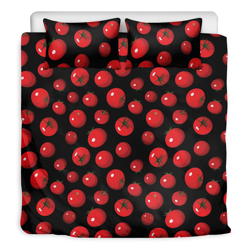 Red Tomato Pattern Print Duvet Cover Bedding Set