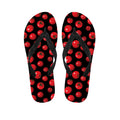 Red Tomato Pattern Print Flip Flops