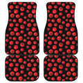 Red Tomato Pattern Print Front and Back Car Floor Mats