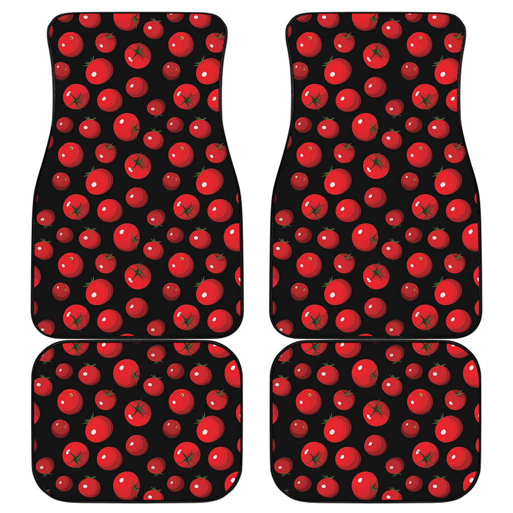 Red Tomato Pattern Print Front and Back Car Floor Mats
