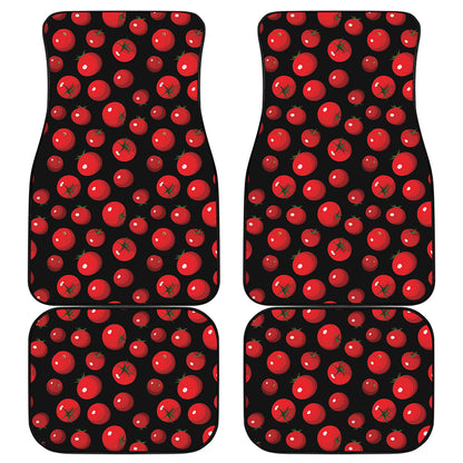 Red Tomato Pattern Print Front and Back Car Floor Mats