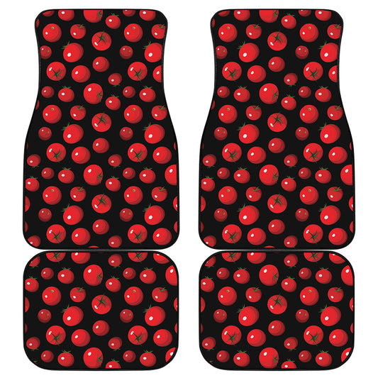 Red Tomato Pattern Print Front and Back Car Floor Mats