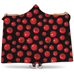 Red Tomato Pattern Print Hooded Blanket
