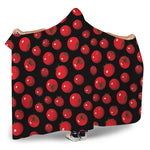 Red Tomato Pattern Print Hooded Blanket