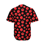 Red Tomato Pattern Print Men's Baseball Jersey
