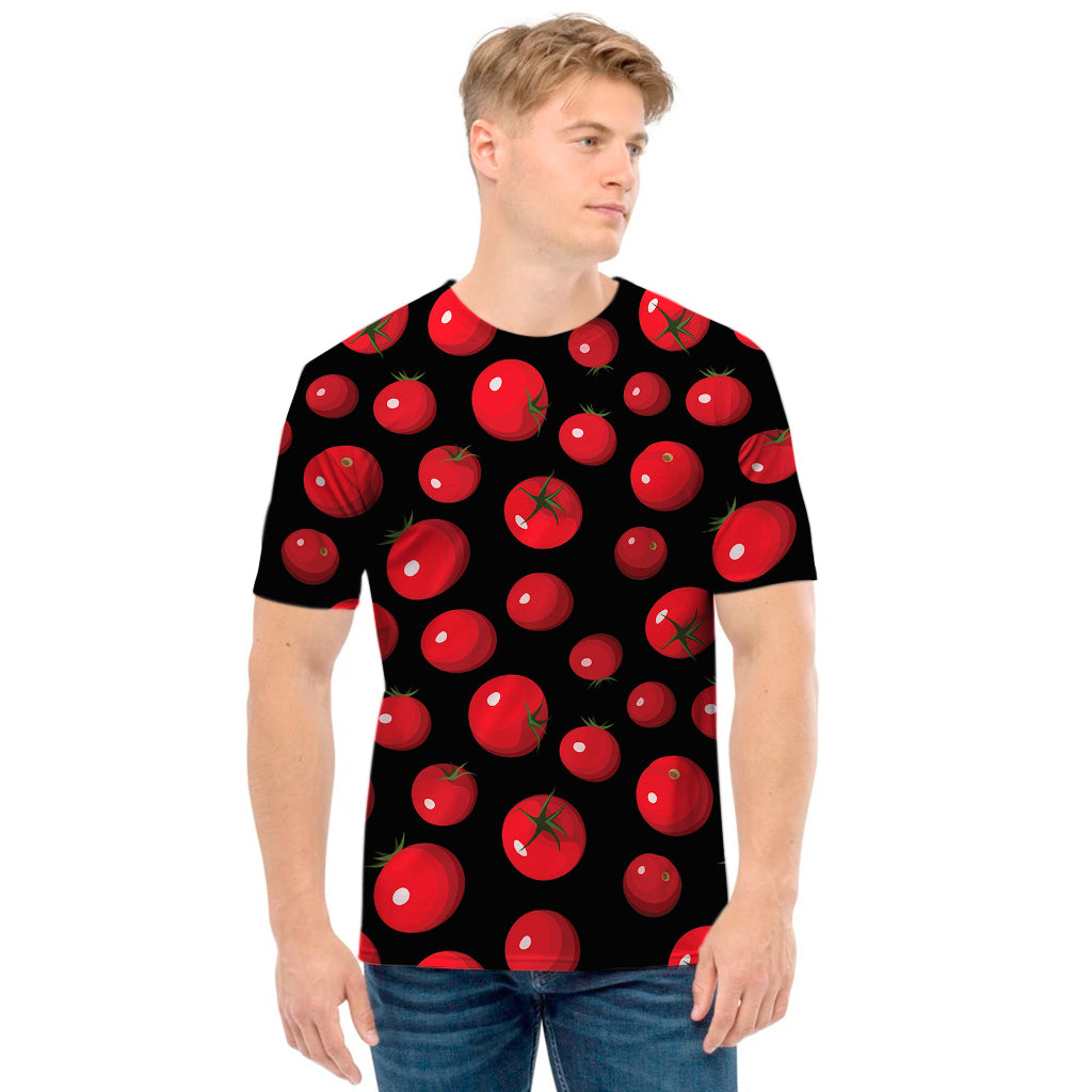 Red Tomato Pattern Print Men's T-Shirt