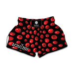 Red Tomato Pattern Print Muay Thai Boxing Shorts