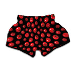 Red Tomato Pattern Print Muay Thai Boxing Shorts