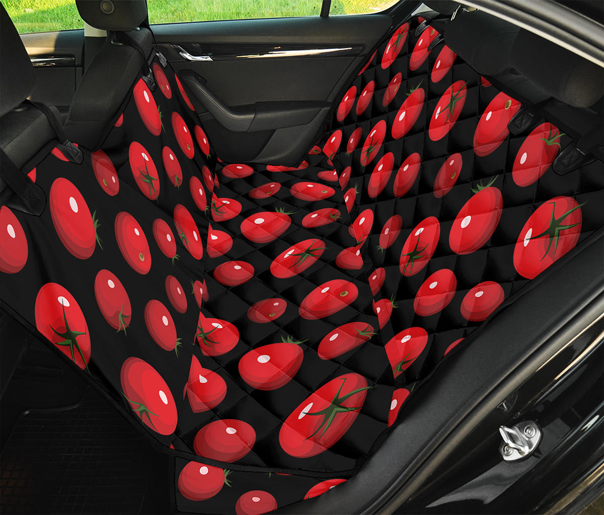 Red Tomato Pattern Print Pet Car Back Seat Cover