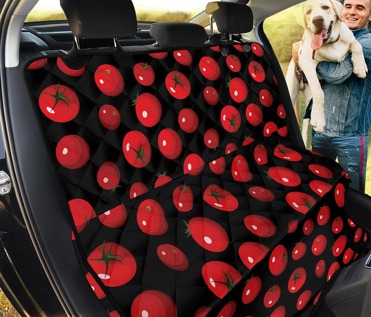 Red Tomato Pattern Print Pet Car Back Seat Cover