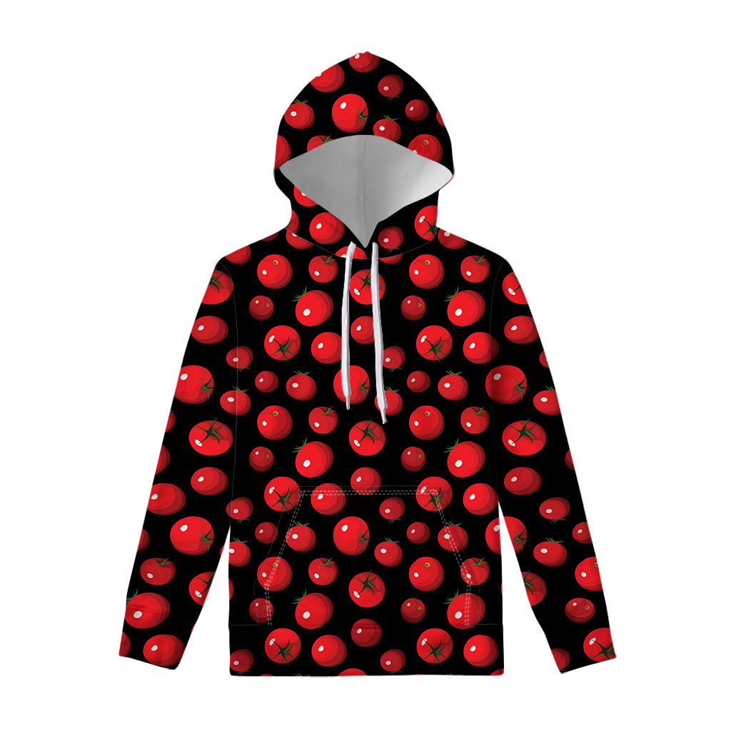 Red Tomato Pattern Print Pullover Hoodie