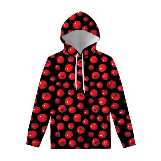Red Tomato Pattern Print Pullover Hoodie