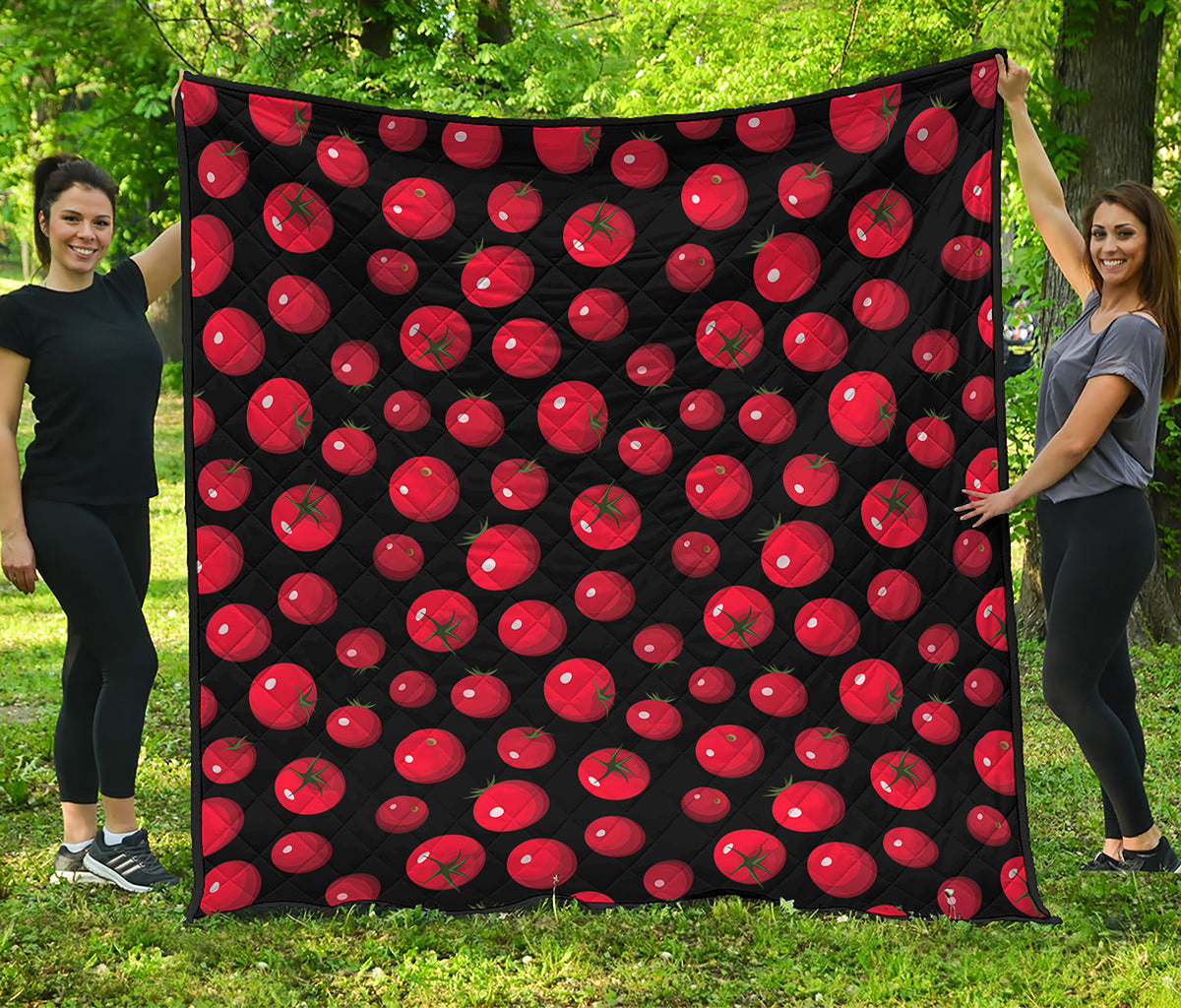 Red Tomato Pattern Print Quilt