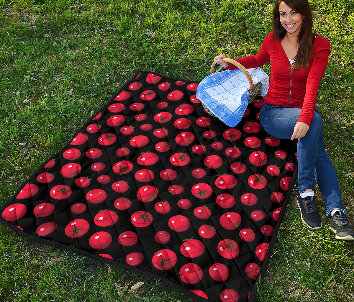 Red Tomato Pattern Print Quilt