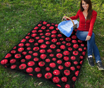 Red Tomato Pattern Print Quilt