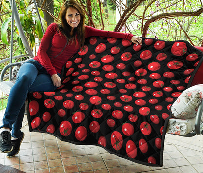 Red Tomato Pattern Print Quilt