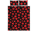 Red Tomato Pattern Print Quilt Bed Set