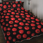 Red Tomato Pattern Print Quilt Bed Set