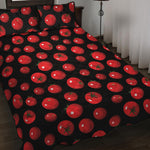 Red Tomato Pattern Print Quilt Bed Set