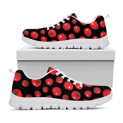 Red Tomato Pattern Print White Sneakers