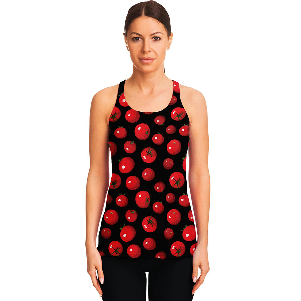 Red Tomato Pattern Print Women's Racerback Tank Top