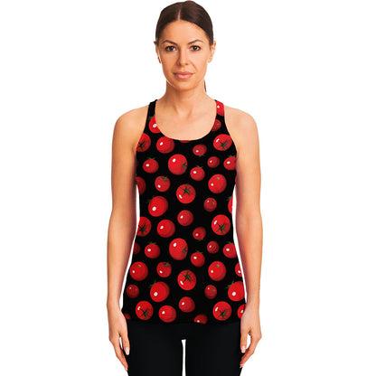Red Tomato Pattern Print Women's Racerback Tank Top