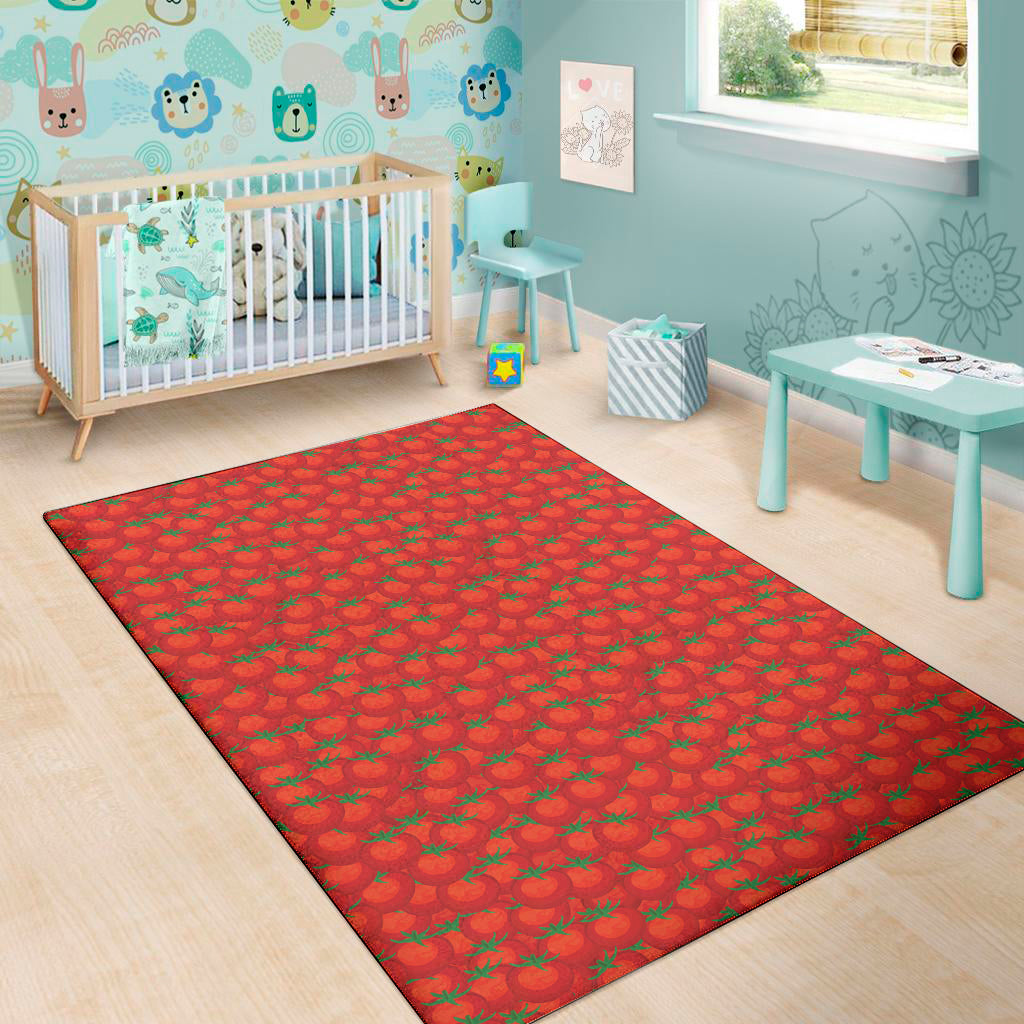 Red Tomatoes Pattern Print Area Rug