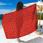 Red Tomatoes Pattern Print Beach Sarong Wrap
