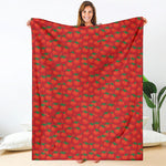 Red Tomatoes Pattern Print Blanket