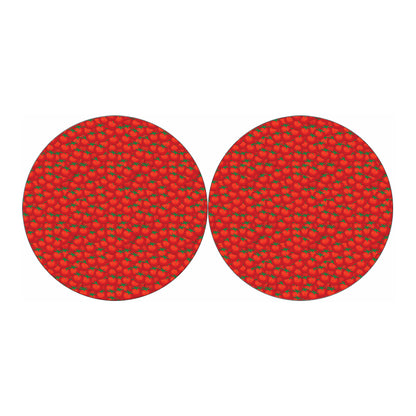 Red Tomatoes Pattern Print Car Coasters