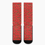 Red Tomatoes Pattern Print Crew Socks