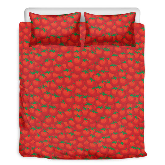 Red Tomatoes Pattern Print Duvet Cover Bedding Set