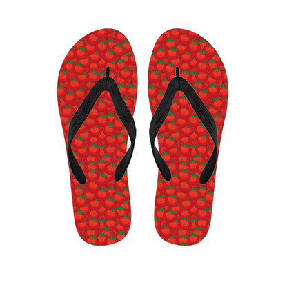 Red Tomatoes Pattern Print Flip Flops