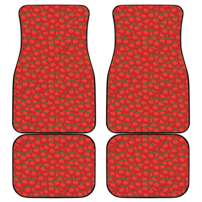 Red Tomatoes Pattern Print Front and Back Car Floor Mats