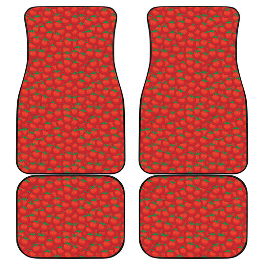 Red Tomatoes Pattern Print Front and Back Car Floor Mats